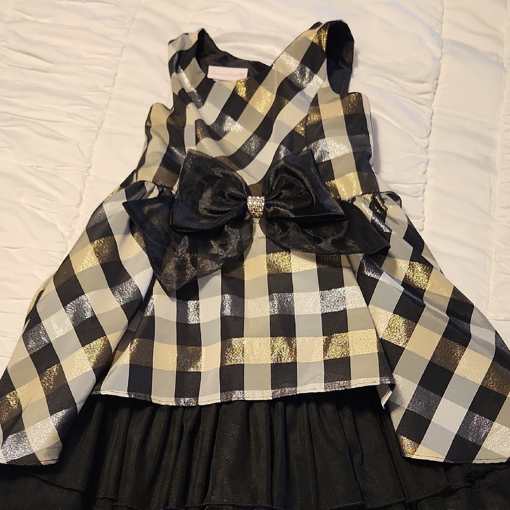 Bonnie Jean Plaid Dress with Elegant Bow